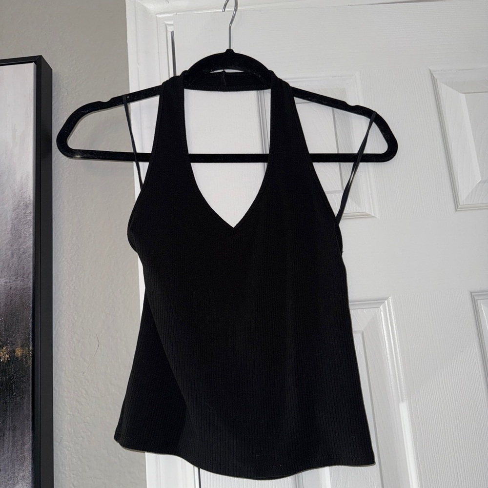 American Eagle Outfitters Black Ribbed Top - Picture 3 of 8